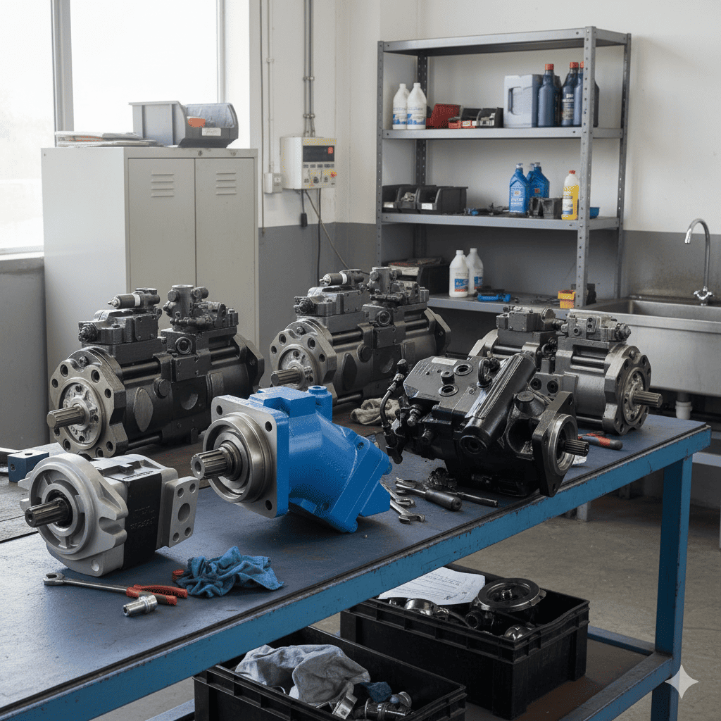 Heavy equipment stacked